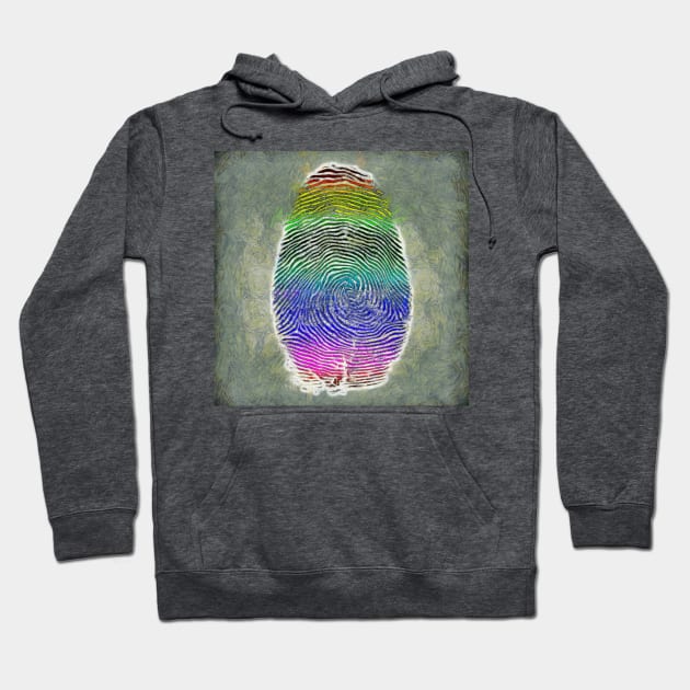 Rainbow Fingerprint Hoodie by rolffimages